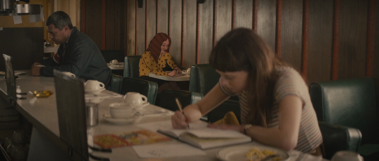 What Is a Coming-of-Age Movie? Definition Themes & Film Examples 11 Minnie draws in a diner while a cartoon version of herself appears behind her in The Diary of a Teenage Girl
