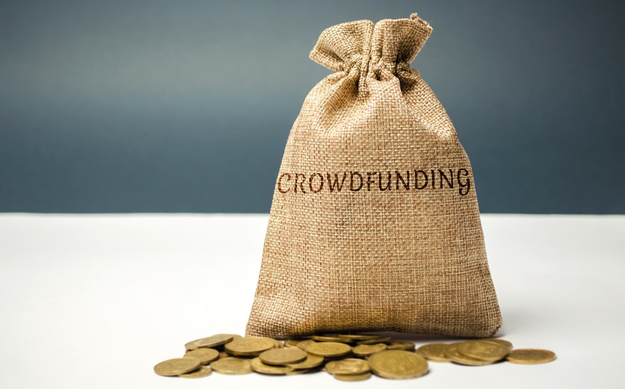 crowdfunding money bag