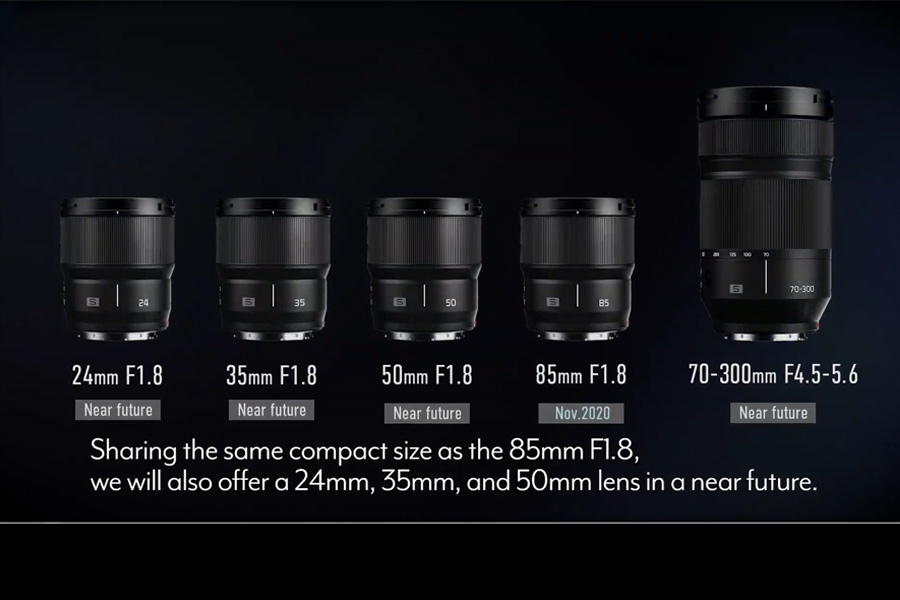 Panasonic 85mm 24mm 35mm 50mm 70 300mm new l mount lenses