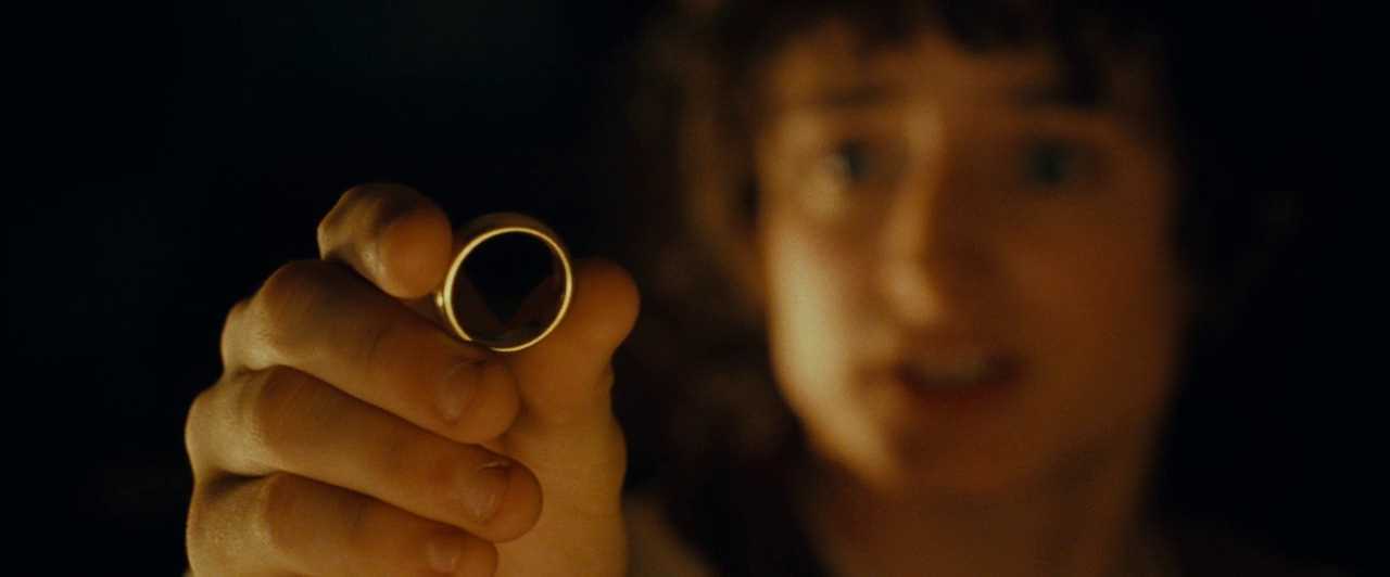 What Is A MacGuffin? Definition + Good & Bad Examples Explained 7 Frodo holds the One Ring between his fingers, with his face blurred in the background in The Fellowship of the Ring.