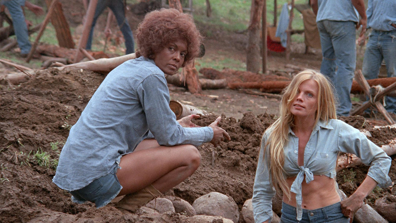 Sexy Female Prison Movies Too Taboo For Today's Audience 4 Two women in ripped denim do hard labor on a prison island in Terminal Island (1973)