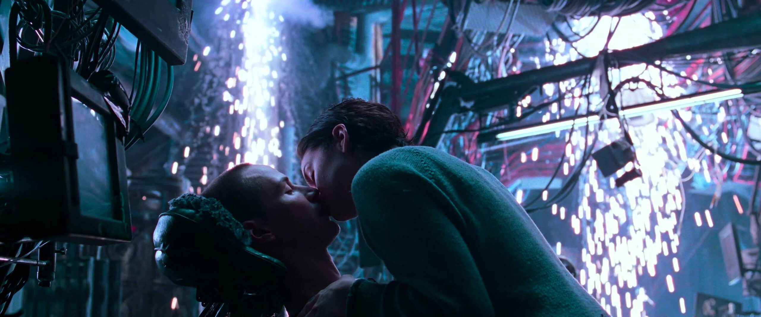 What is Campbell's Monomyth? A Hero Guide for Filmmakers 16 Trinity kisses Neo as he lies motionless in the real world, surrounded by sparks and cables.
