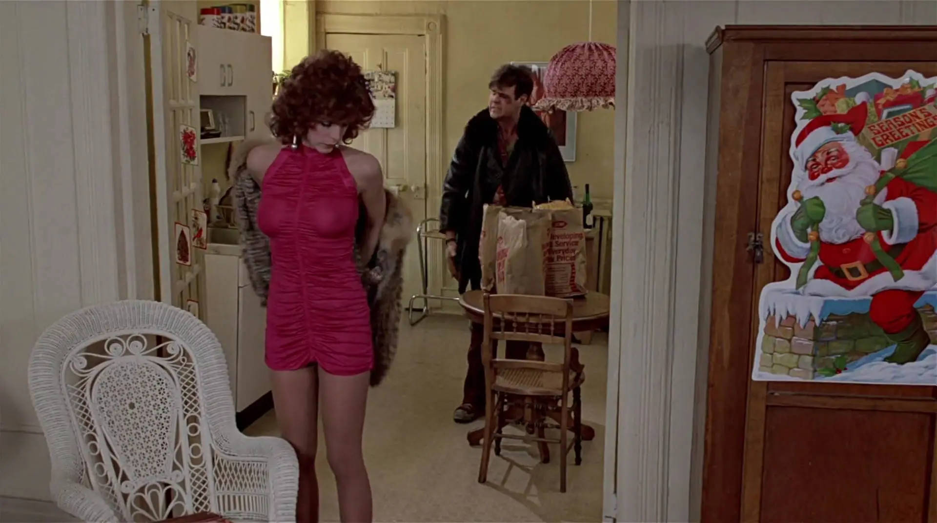 Peripeteia in Film. Definition, Meaning & Examples 8 Ophelia stands in a small apartment in a bright pink dress while Louis Winthorpe III walks in carrying grocery bags.