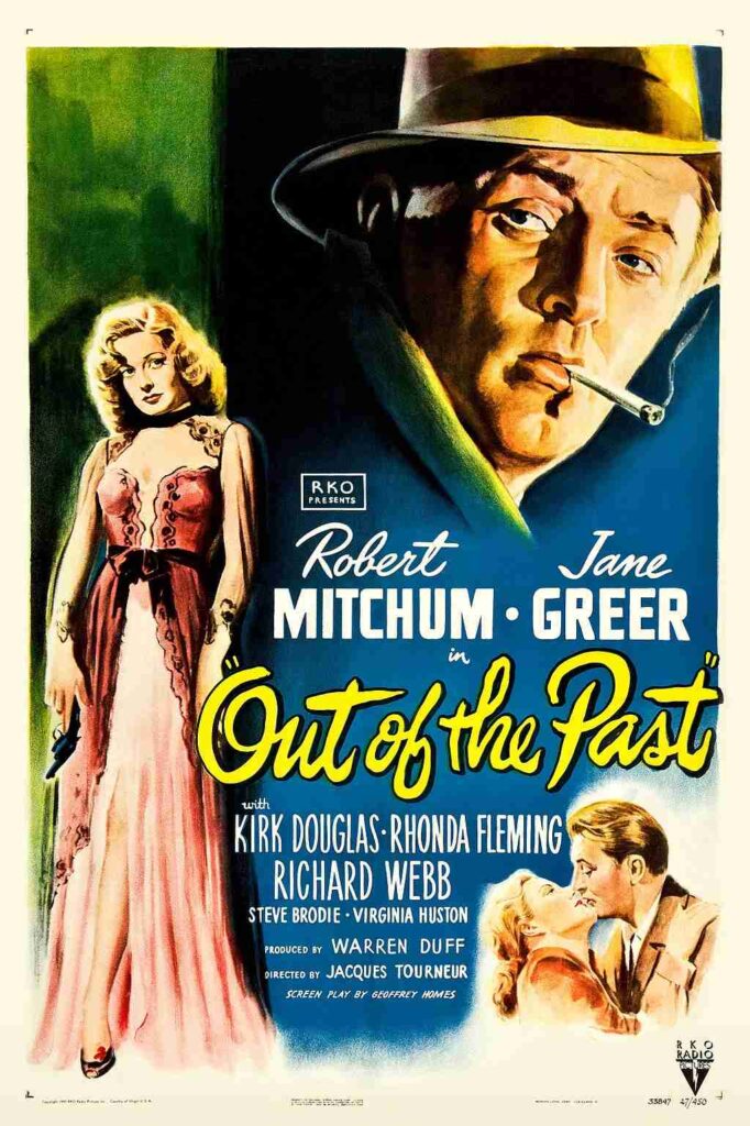 Essential Film Noir Movies For Film Students to Study and Why. 5 Out of the Past 1947 movie poster