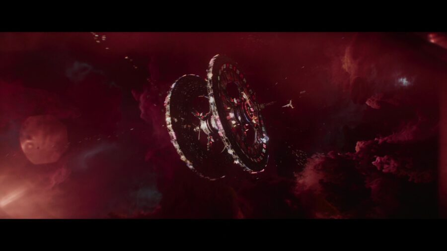 What is Intertextuality? Definition, Examples & How to Use it 3 Giant spinning roulette wheel space station in Ready Player One (2018)