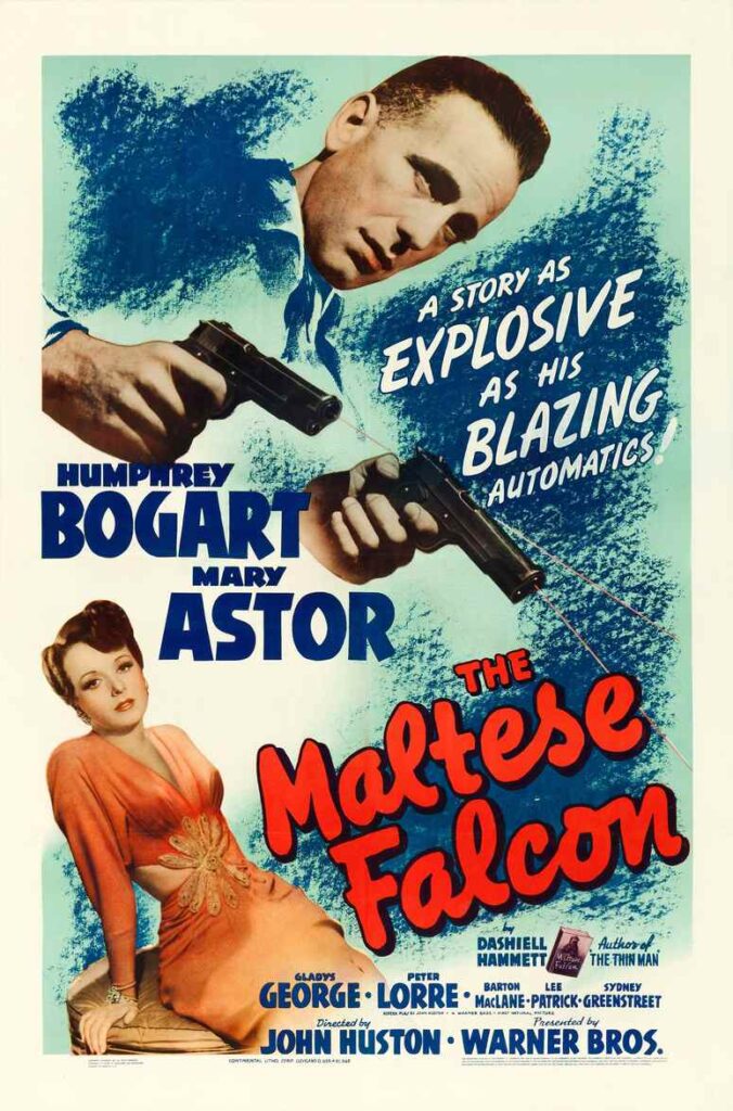 Essential Film Noir Movies For Film Students to Study and Why. 2 The Maltese Falcon (1941) Film Poster