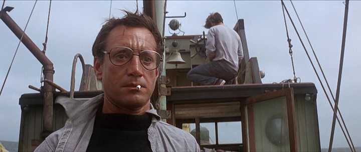 What is Characterization? Elements Defining Your Characters 12 Chief Brody, wearing glasses with a cigarette in his mouth, stands on a boat deck while another man works in the background near the cabin.