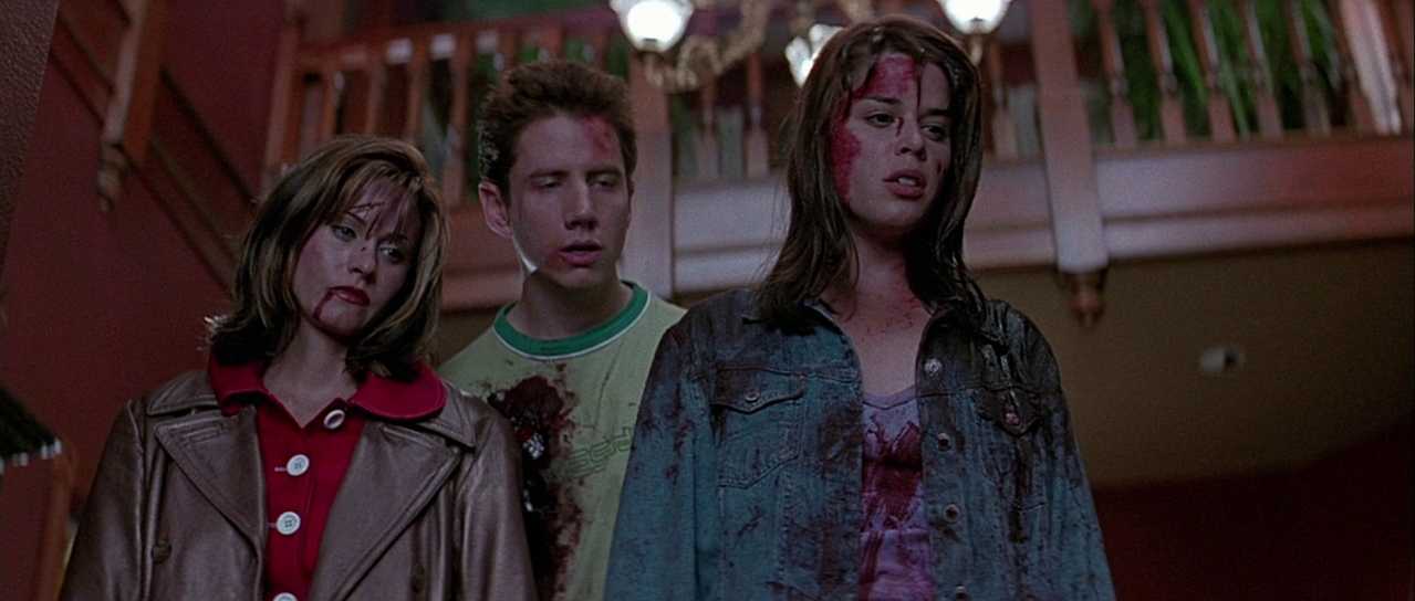 Film Theory: Definition, Discourses, and How to Use It 8 Three bloodied teenagers stand in a house after surviving a violent attack in Scream
