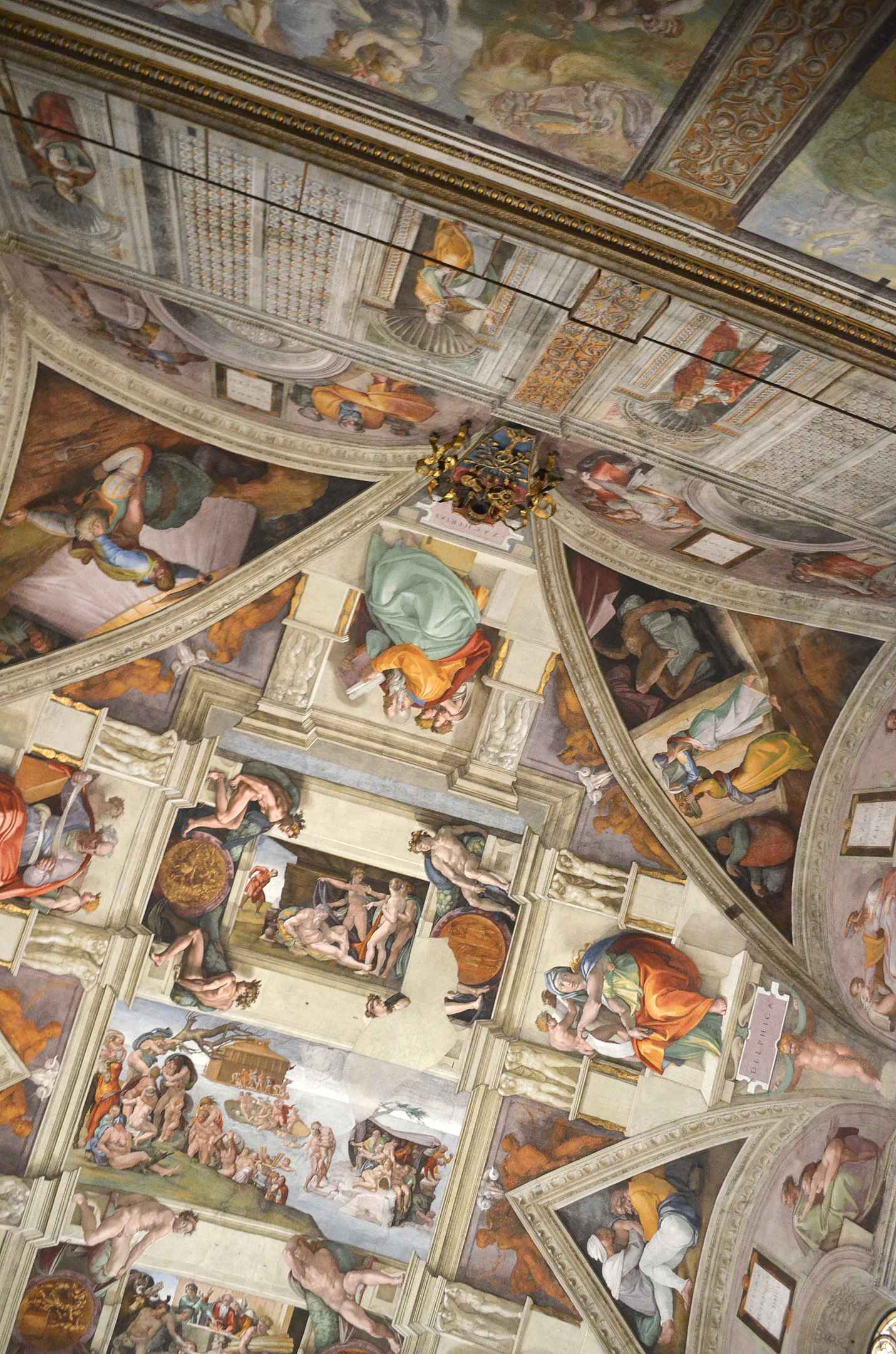 What Was the Renaissance? Definition, Art & Legacy 12 Frescoed ceiling of the Sistine Chapel featuring scenes from Genesis and surrounded by prophets and sibyls