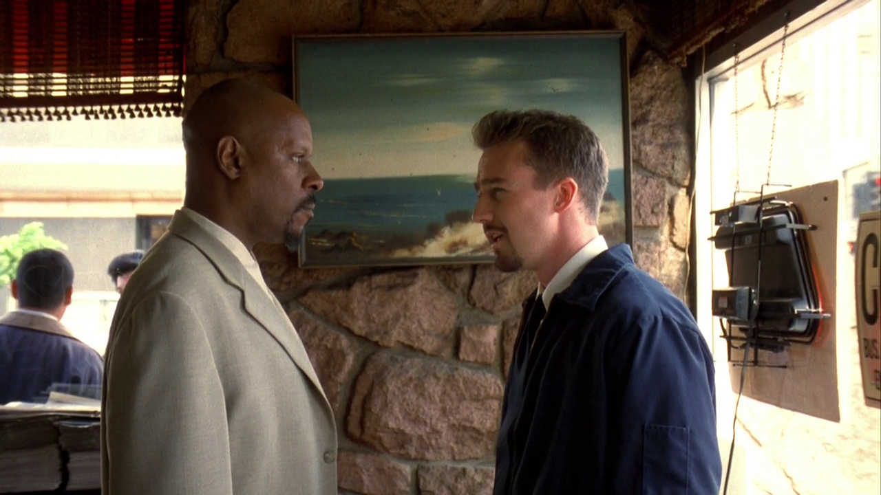 20 Movie Themes for Screenwriters to Explore 21 Dr. Sweeney and Derek stand face to face in a quiet room, light spilling in through the window.