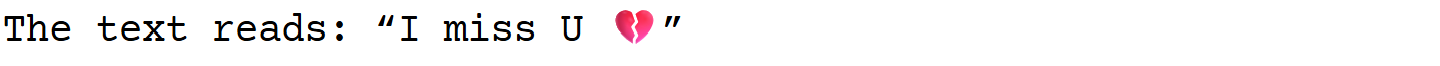 How to Write Text Messages in a Screenplay 9 Script shows a text message with emoji: “I luv U 💔