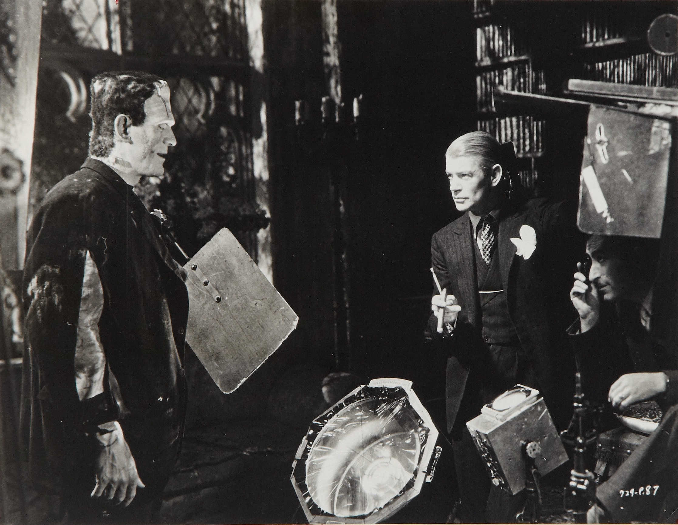 What Is the Studio System in Hollywood? How It Worked and Ended 5 Boris Karloff in Frankenstein makeup, speaking with James Whale and cinematographer John J. Mescall on the set of Bride of Frankenstein (1935)