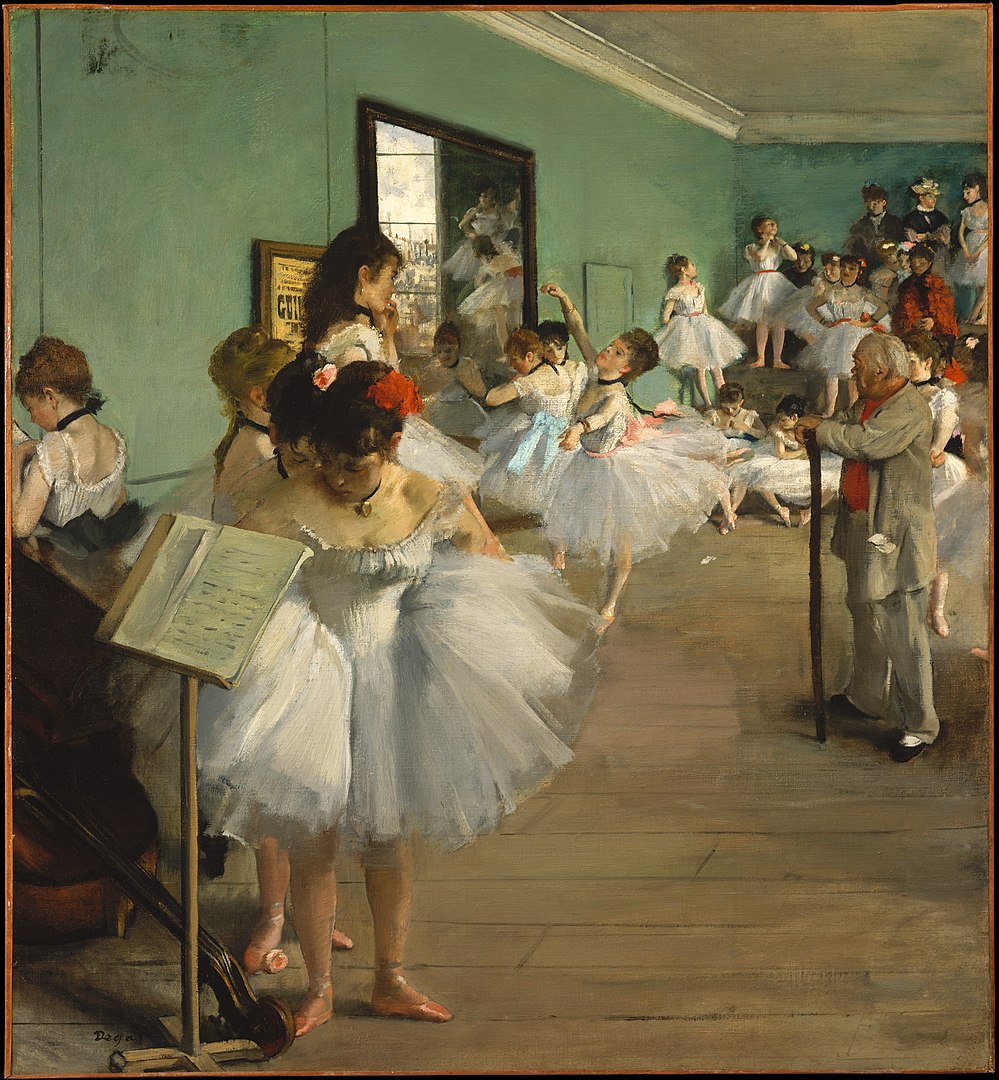 What Is a Focal Point in Art? Definition and Film Use 13 A ballet class with many dancers in white tutus. One ballerina stands calmly at the center while others move or rest.