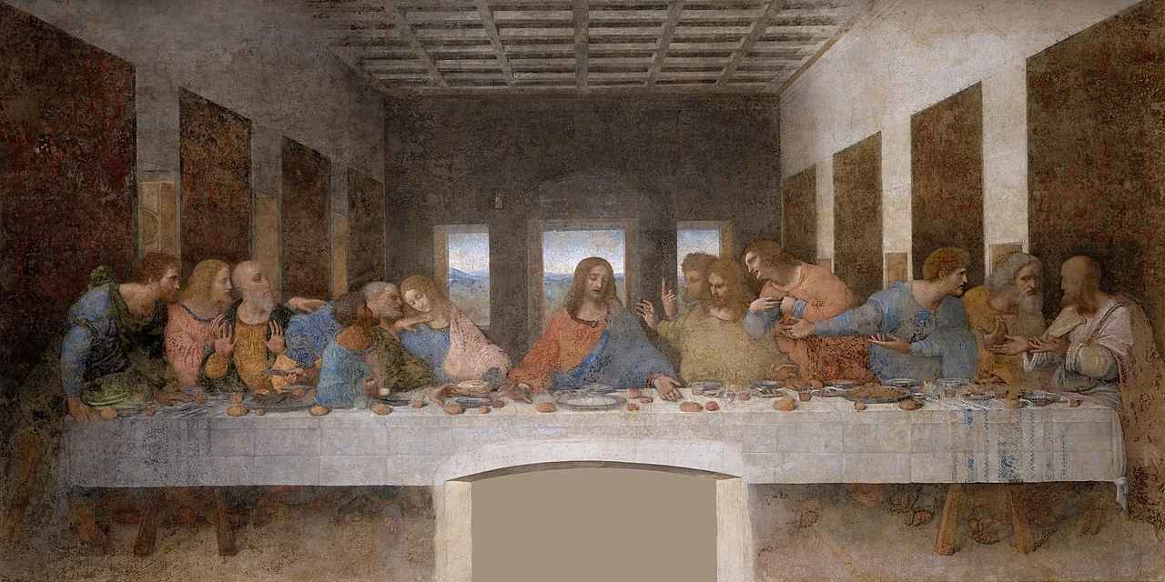 What Is a Focal Point in Art? Definition and Film Use 2 A painting of Jesus and the apostles seated at a long table. Architectural lines and gestures point toward Jesus in the center.