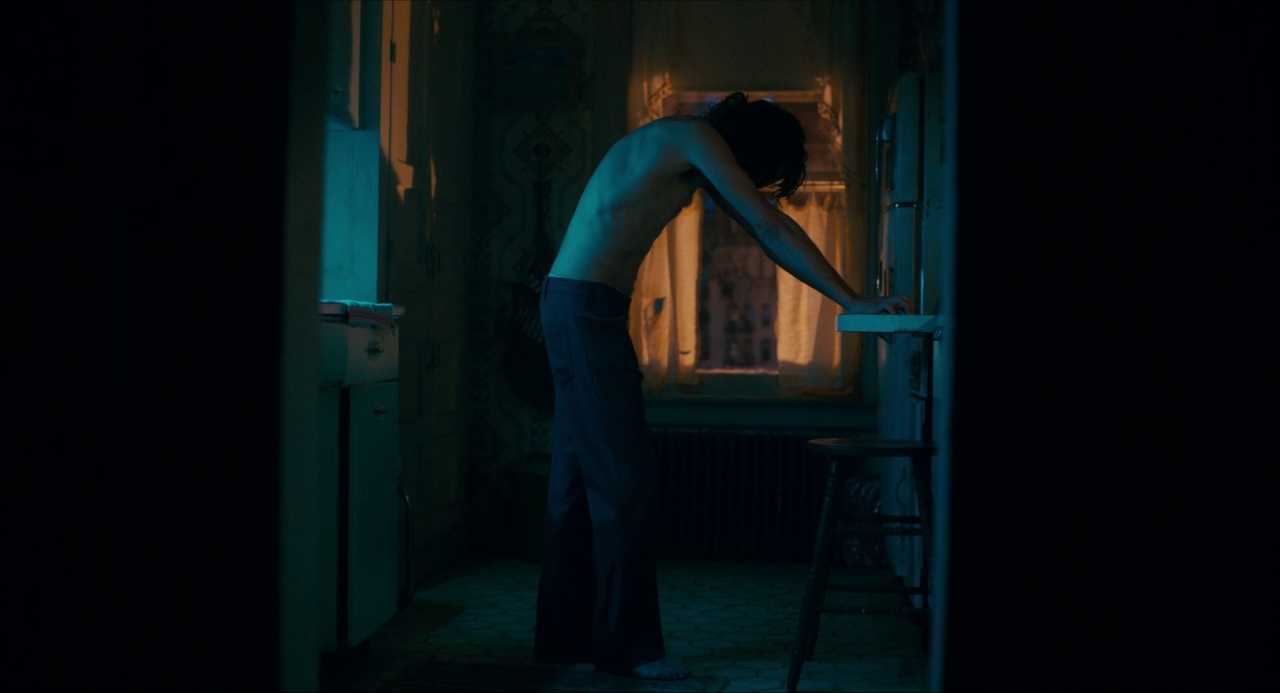 Origin Stories in Film: Types, Structure, and Meaning 4 Arthur Fleck, shirtless and hunched over a counter, stands alone in his dimly lit kitchen just before climbing into the fridge.