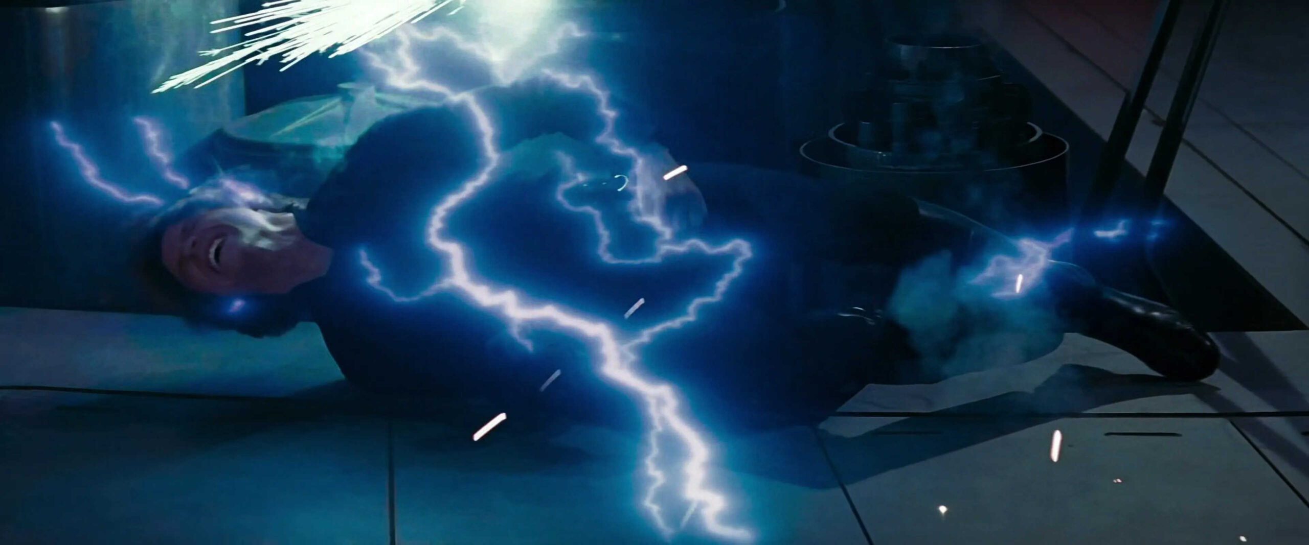 What is The Hero’s Journey? Story Structure Explained with Star Wars 14 Luke Skywalker lies on the ground in pain as blue Force lightning from Emperor Palpatine crackles across his body.