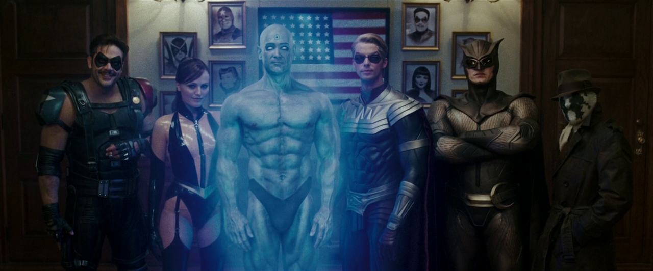 What Is Development Hell in Film? Meaning, Causes, Examples 3 Watchmen team photo scene from the 2009 film adaptation