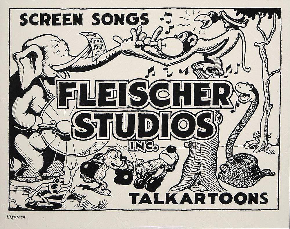 Early 3D in Animation: Popeye the Sailor Meets Sindbad the Sailor (1936). A Case Study 2 Vintage illustrated poster for Fleischer Studios showing cartoon animals playing instruments around the studio name and the word "Talkartoons."
