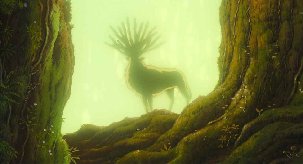 Ecocriticism in Film Studies: Theory, Methods, and Key Concepts 4 The Deer God stands in a misty green forest between two massive moss-covered tree trunks in Princess Mononoke (1997), its body semi-transparent and crowned with an elaborate fan of antlers.